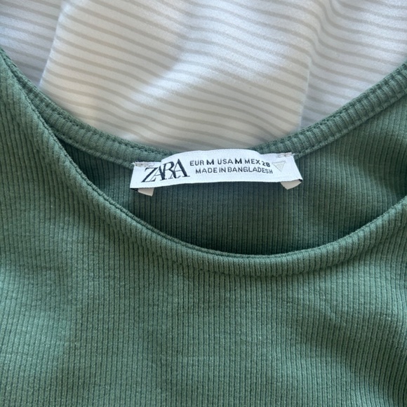 Zara side tie green ribbed tank dress - Picture 4 of 4